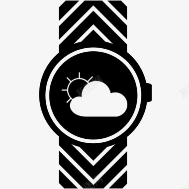 时间流逝智能手表时钟云图标图标