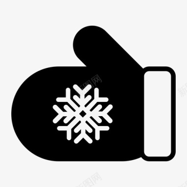 温暖的手套圣诞节寒冷图标图标