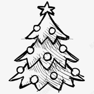 圣诞树装饰假日图标图标
