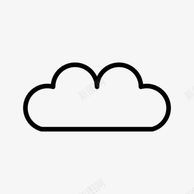 多云天空云驱动器服务器图标图标