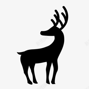 梅花鹿动物圣诞节图标图标