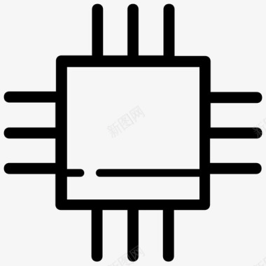 处理器芯片计算机芯片集成电路图标图标