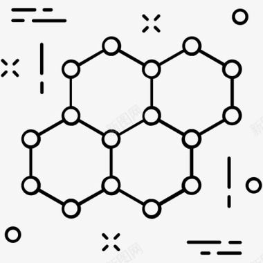 亮色六边形立方体形状六边形科学图标图标