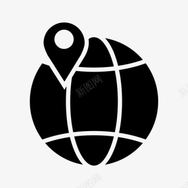 圆圈星球地球全球星球图标图标
