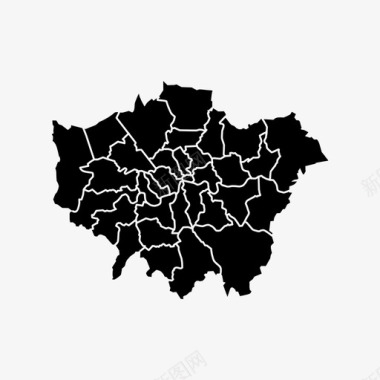 伦敦行政部自治区城市地图图标图标