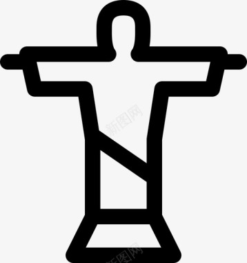 里约矢量经典地标救世主基督装饰艺术巴西图标图标