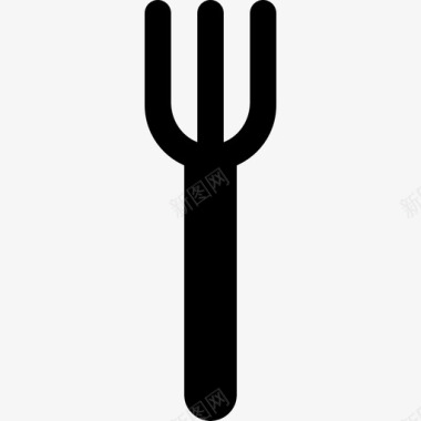 叉子黑色厨房餐具轮廓大杯子实心填充图标图标
