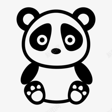 手绘玩具熊熊猫动物熊图标图标