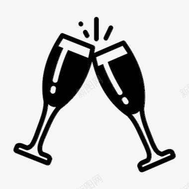 特惠新年祝酒庆祝香槟图标图标