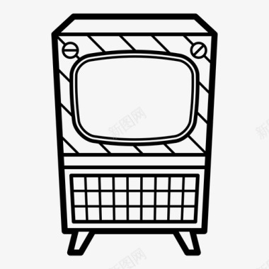 底纹复古电视复古电视电视机图标图标