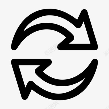 向左旋转同步循环回放图标图标