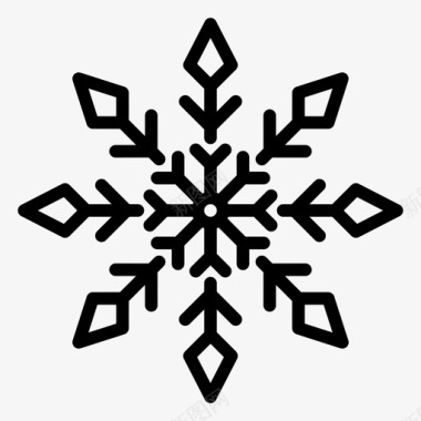雪花下的树雪花圣诞节装饰图标图标