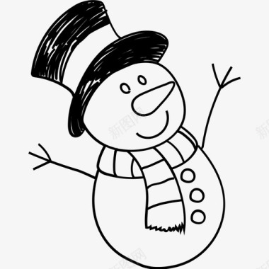 冬天的雪人雪人圣诞节圣诞雪人图标图标