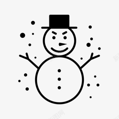 冬天的雪人雪人圣诞节下雪图标图标