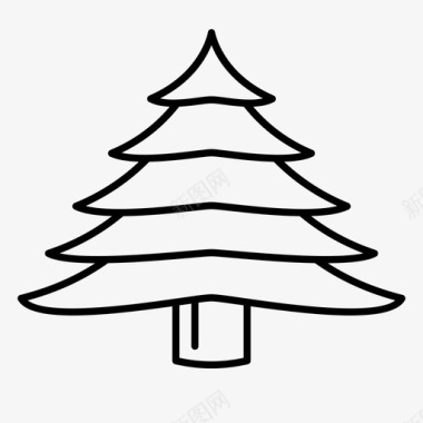松树圣诞绿色图标图标