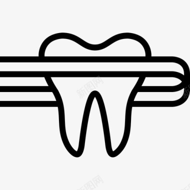 美味馅饼牙线护理清洁图标图标
