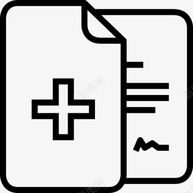 卫生保健和医疗病历文件医院图标图标