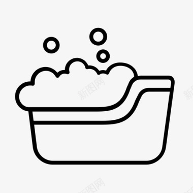 婴儿浴洗澡泡泡浴图标图标