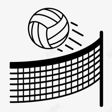 运动小图标排球沙滩网图标图标