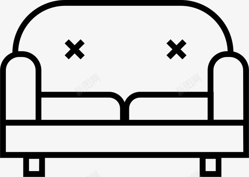 沙发扶手椅家具图标图标