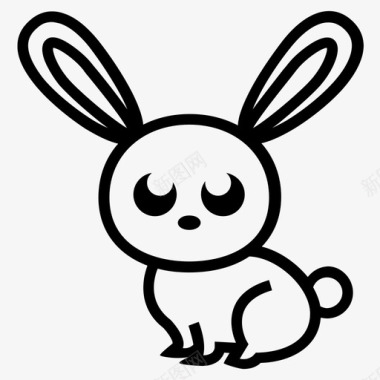 兔子动物可爱的图标图标