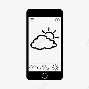 应用程序的智能手机移动天气应用程序智能手机图标图标