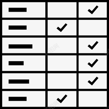 游戏项目比较表检查表比较图标图标