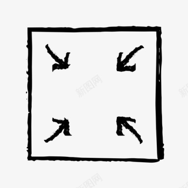 最小化最小化箭头手绘箭头图标图标