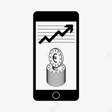 火焰欧元图标货币图表欧元金融图标图标