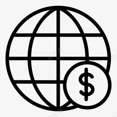 矢量金链全球金融全球世界全球图标图标