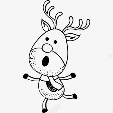 圣诞人物驯鹿动物卡通人物图标图标