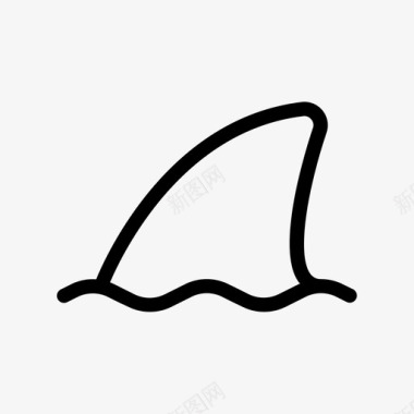 鱼翅鲨鱼警报鱼翅警告图标图标
