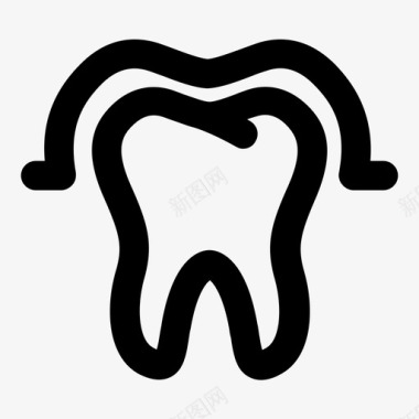 蓝色的牙齿图标牙齿保护牙齿珐琅质图标图标