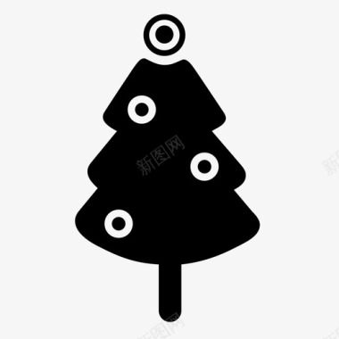 松树圣诞树装饰新年图标图标
