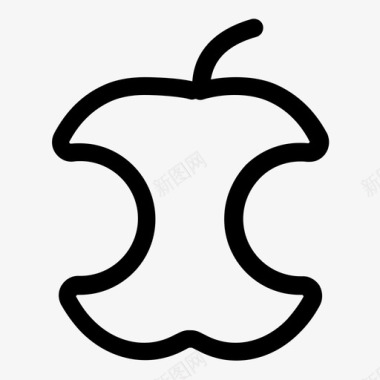 苹果核咬水果图标图标