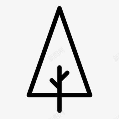 松树树枝三角形图标图标
