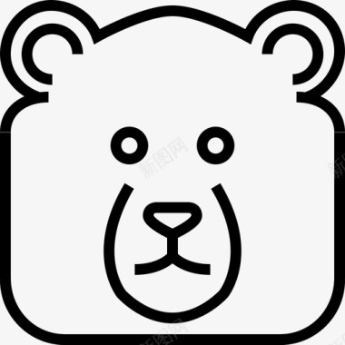 前广场熊灰熊头图标图标