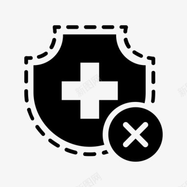健康保险取消删除安全图标图标
