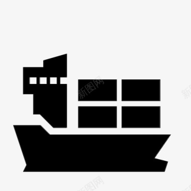 货船集装箱货运运输图标图标