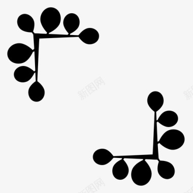 无叶叶框架自然图标图标