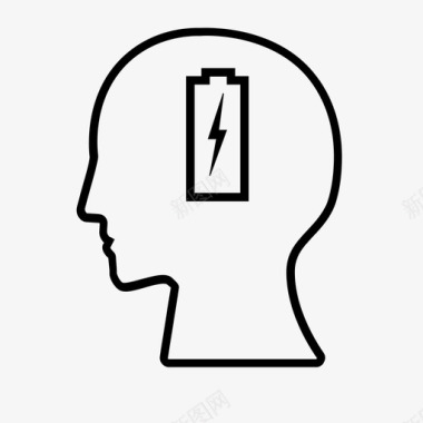 充电电池大脑图标图标