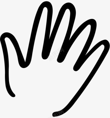 五指张开手张开的手手掌图标图标
