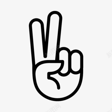 手的胜利手指手掌图标图标