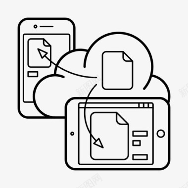网络云服务云同步文件托管图标图标