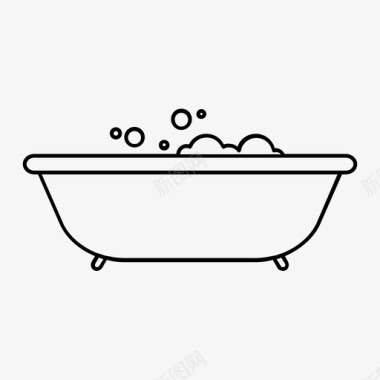 浴缸浴室泡泡浴图标图标