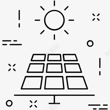 太阳能板太阳能板可再生能源太阳能电池图标图标