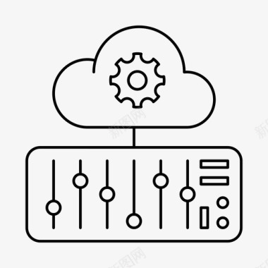 云服务器硬件云计算机图标图标