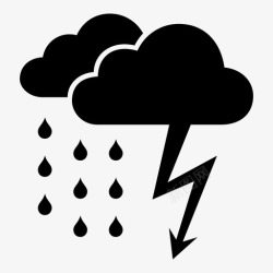 暴风云暴风雨坏天气闪电云图标高清图片