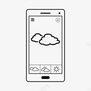 手机当当应用移动天气应用程序智能手机图标图标