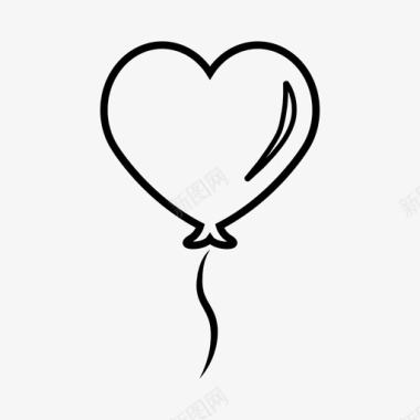 花朵气球心形气球气球爱情图标图标